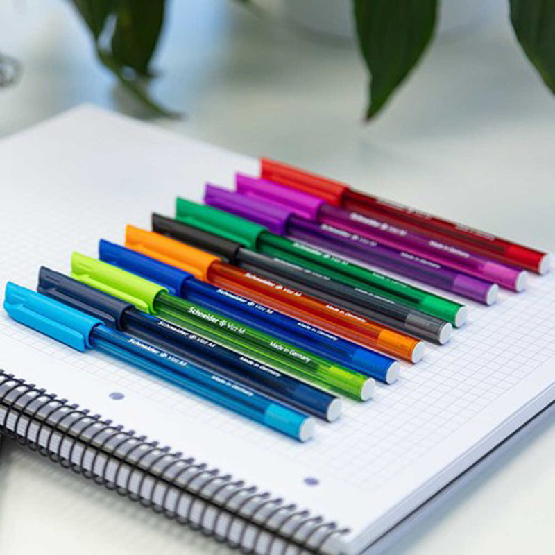 Pk/10 Schneider Vizz Ballpoint Pens - Gelco Ink, 10-Color Assortment