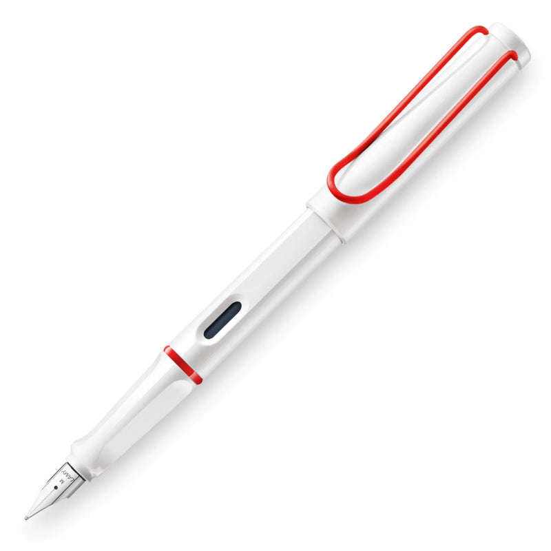 Lamy Safari Special Edition Fountain Pen, White w/Red Clip