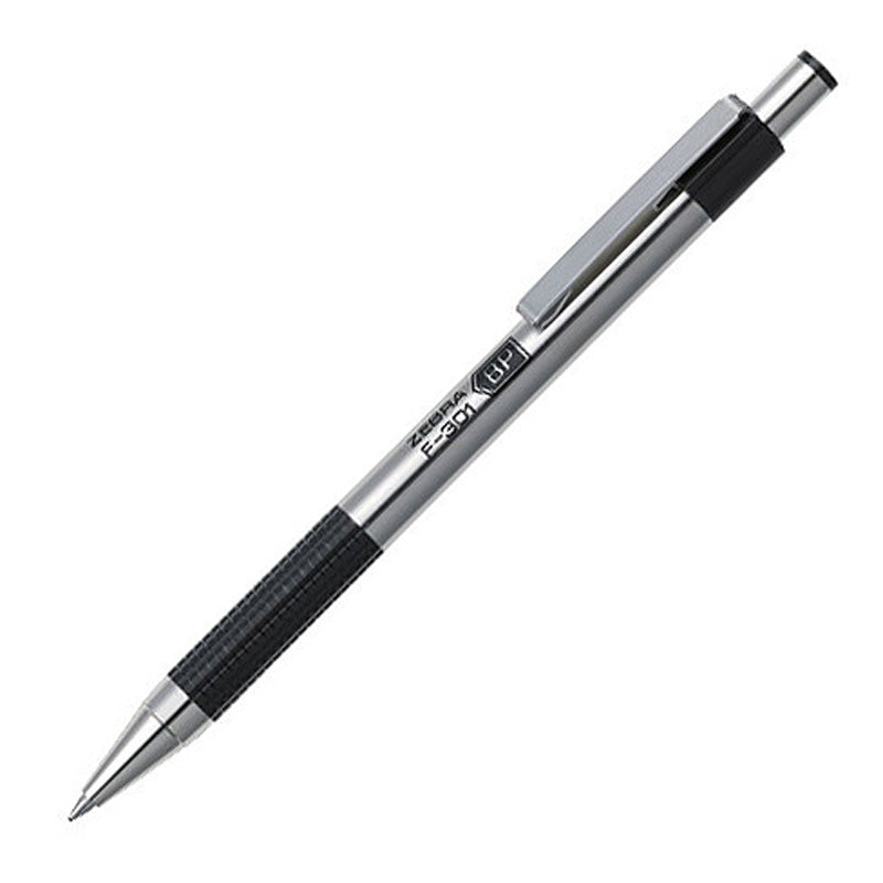 Pk/2 Zebra F-301 Stainless Steel Barrel Ballpoint Pens, Black, Bold
