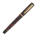 Rosetta Magellan Fountain Pen, Burgundy Marble, Gold Trim, Medium Nib