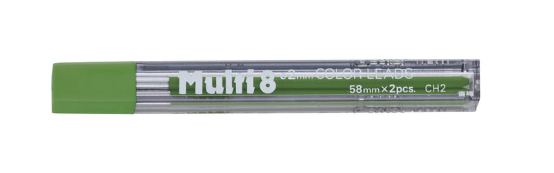 Tube/2 CH2-D Pentel Multi 8 Color 2 mm Lead Refill, Green
