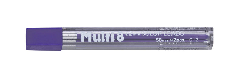 Tube/2 CH2-V Pentel Multi 8 Color 2 mm Lead Refill, Violet