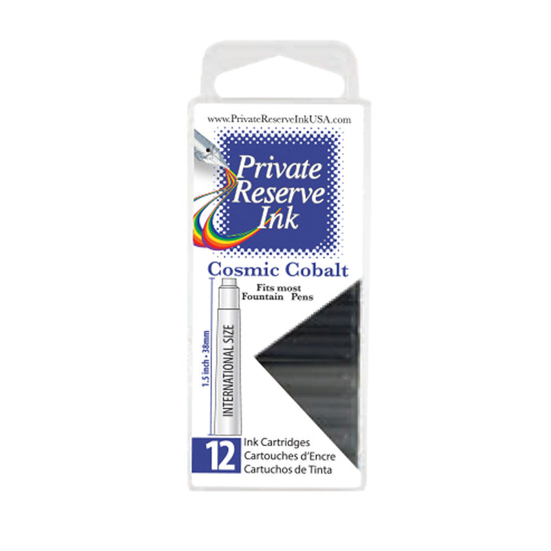 Pk/12 Private Reserve Fountain Pen Ink Cartridges, Cosmic Cobalt