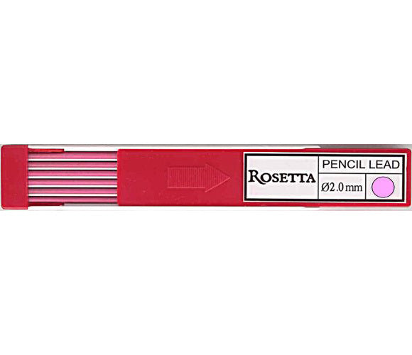 Pk/12 Rosetta Da Vinci Leadholder Leads, 2 mm, Pink