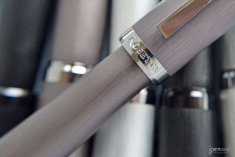 Rosetta Vulcan Rollerball Pen, Monochromatic Matte Silver