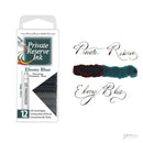 Pk/12 Private Reserve Fountain Pen Ink Cartridges, Ebony Blue