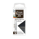 Pk/12 Private Reserve Fountain Pen Ink Cartridges, Ebony Brown