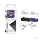 Pk/12 Private Reserve Fountain Pen Ink Cartridges, Ebony Purple