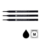 Pk/3 Monteverde G23 Ceramic Rollerball Refills, Black, Medium