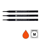 Pk/3 Monteverde G23 Ceramic Rollerball Refills, Orange, Medium