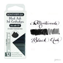 Pk/12 Monteverde Standard International Ink Cartridges, Black Ash
