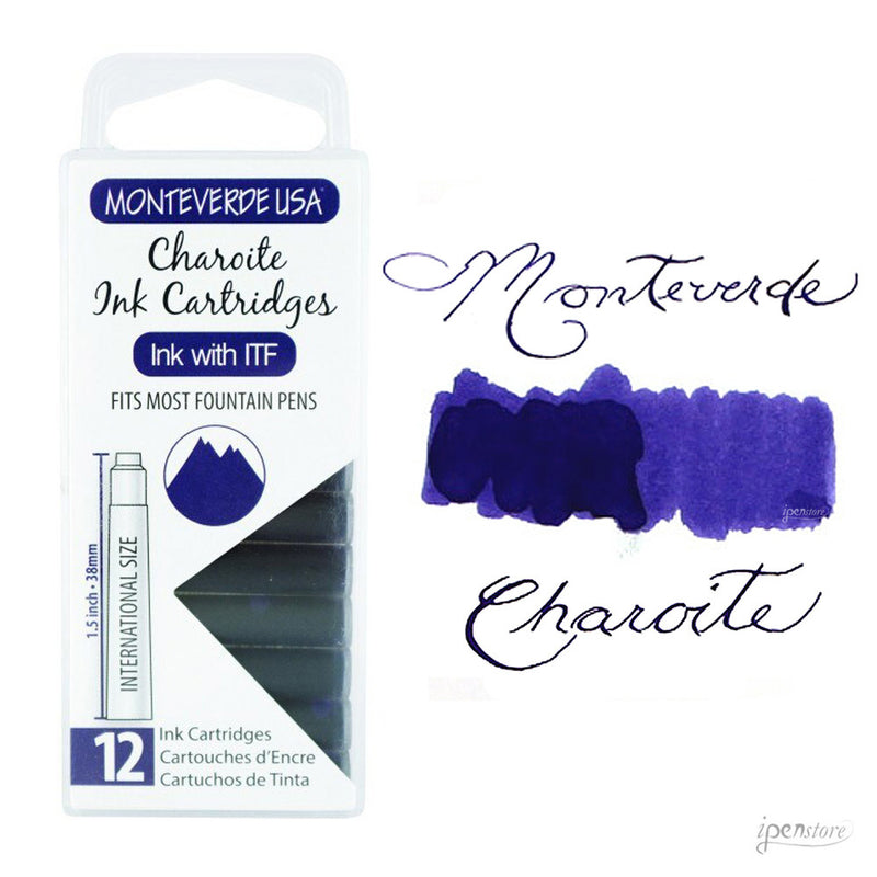 Pk/12 Monteverde Standard International Ink Cartridges, Charoite