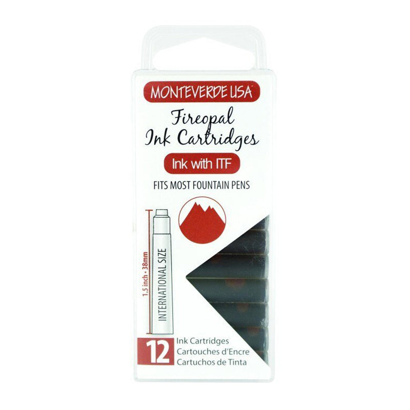 Pk/12 Monteverde Standard International Ink Cartridges, Fireopal