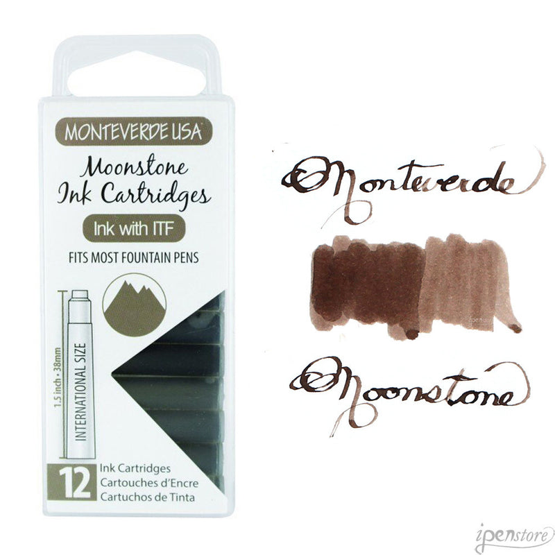 Pk/12 Monteverde Standard International Ink Cartridges, Moonstone