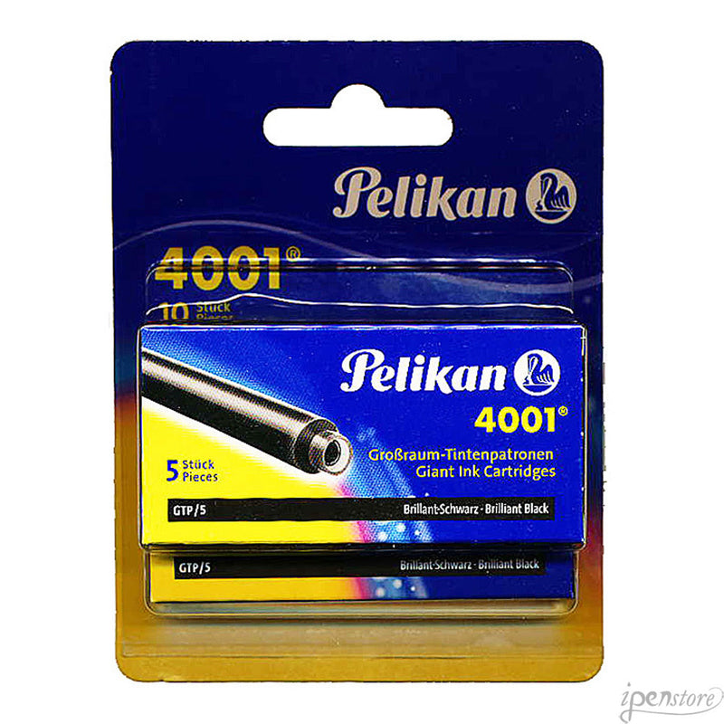 2 Pk/5 Pelikan 4001 Giant Fountain Pen Ink Cartridges