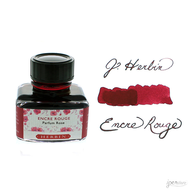 J. Herbin 30 ml Bottle Fountain Pen Ink, Red (Rose Scented)