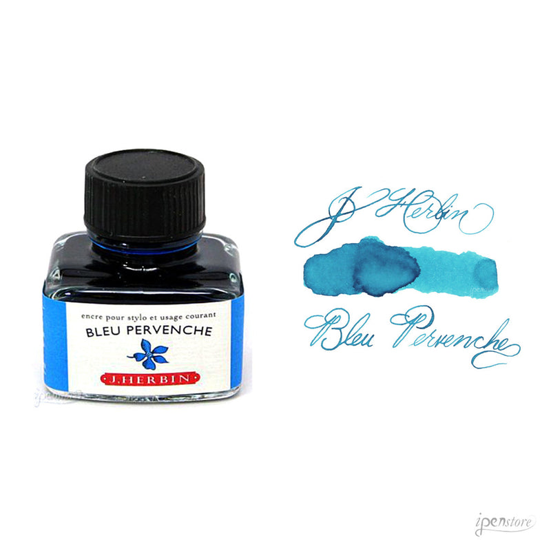 J. Herbin 30 ml Bottle Fountain Pen Ink, Bleu Pervenche