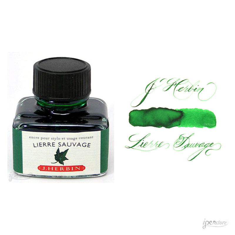J. Herbin 30 ml Bottle Fountain Pen Ink, Lierre Sauvage, Green