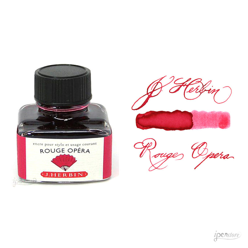 J. Herbin 30 ml Bottle Fountain Pen Ink, Rouge Opera