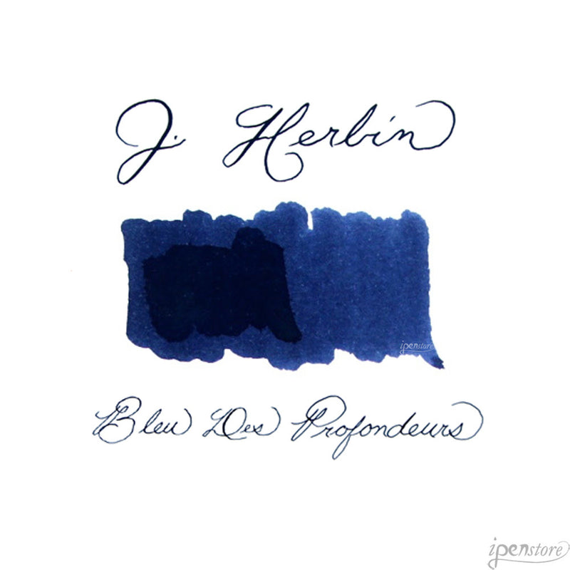 J. Herbin 30 ml Bottle Fountain Pen Ink, Bleu des Profondeurs