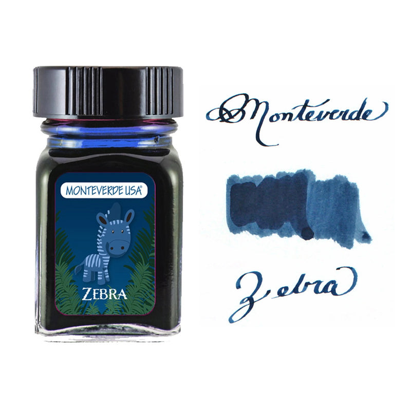Monteverde 30 ml Bottle Fountain Pen Ink, Zebra Blue