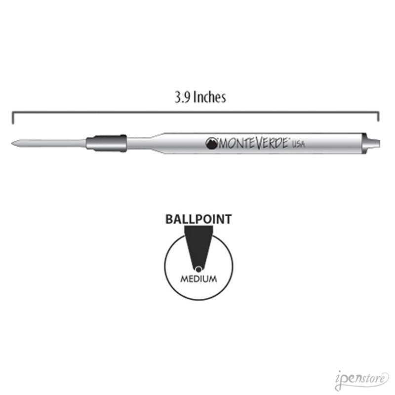 Monteverde L13 Soft Roll Ballpoint refill fit Lamy Pens, Red Medium