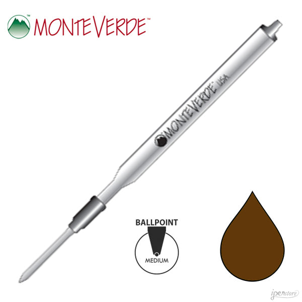 Monteverde L13 Soft Roll Ballpoint refill fit Lamy Pens, Brown Medium