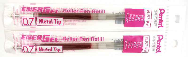 2 Pk Pentel LR7-P EnerGel Refills, 0.7 mm Medium, Pink