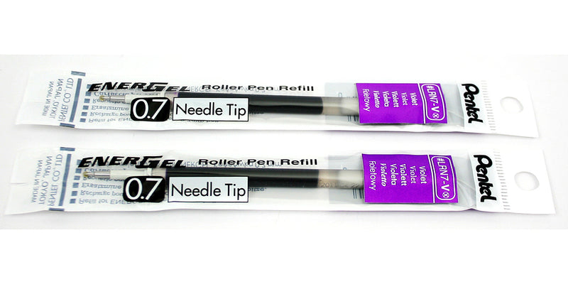 2 Pk Pentel LRN7-V EnerGel Refills, 0.7 mm Medium Needle Tip, Violet