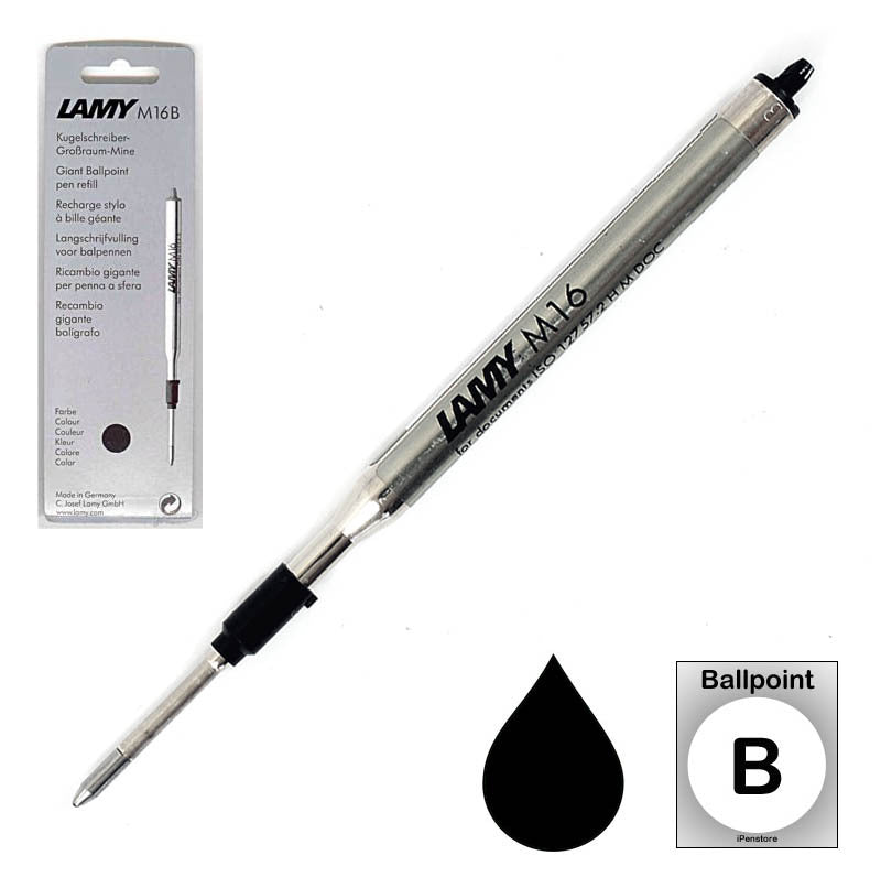 Lamy M16 Ballpoint Pen Refill, Black Broad