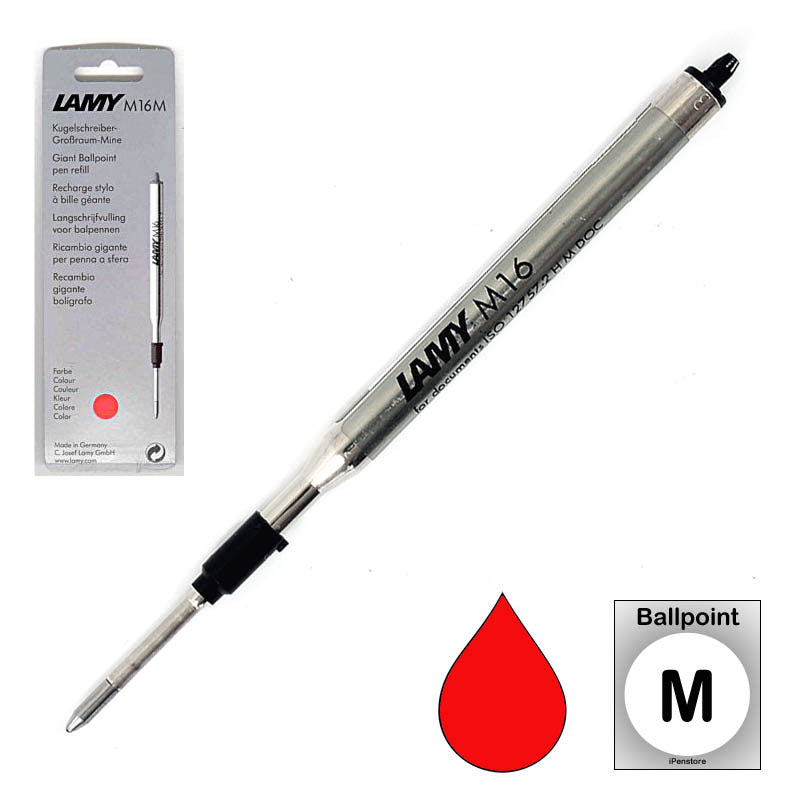 Lamy M16 Ballpoint Pen Refill, Red Medium