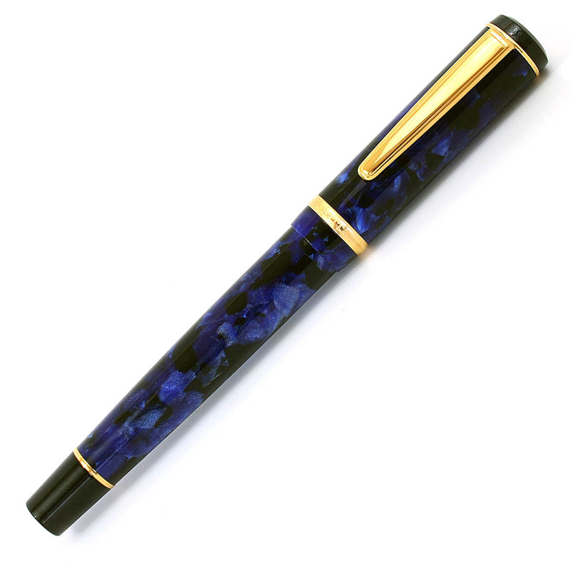 Rosetta Magellan Rollerball Pen, Dark Blue Marble, Gold Trim