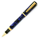 Rosetta Magellan Rollerball Pen, Dark Blue Marble, Gold Trim