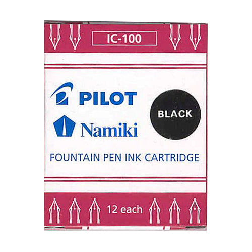 Namiki Pilot Fountain Pen Ink Cartridges 12-pk, Black