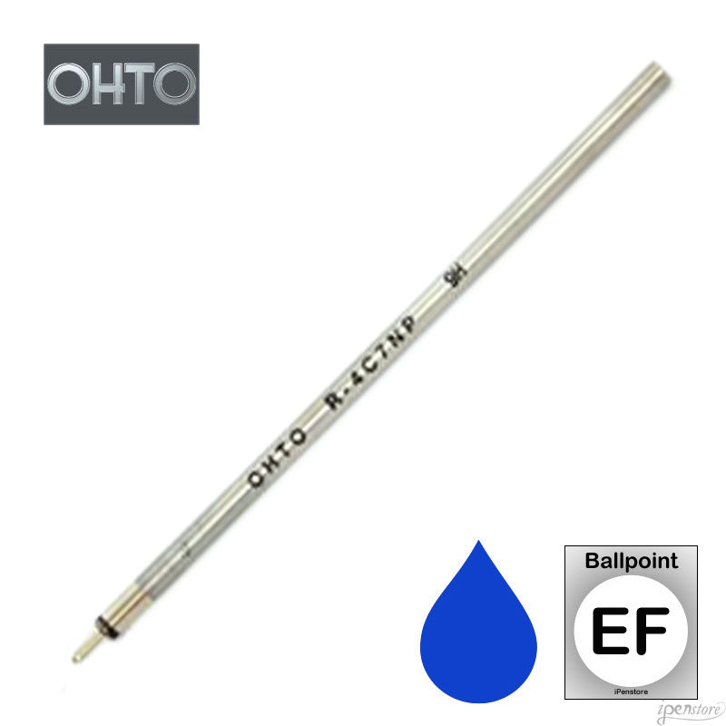 Ohto R-4C7NP Needlepoint D1 Ballpoint Refill, 0.7mm, Blue