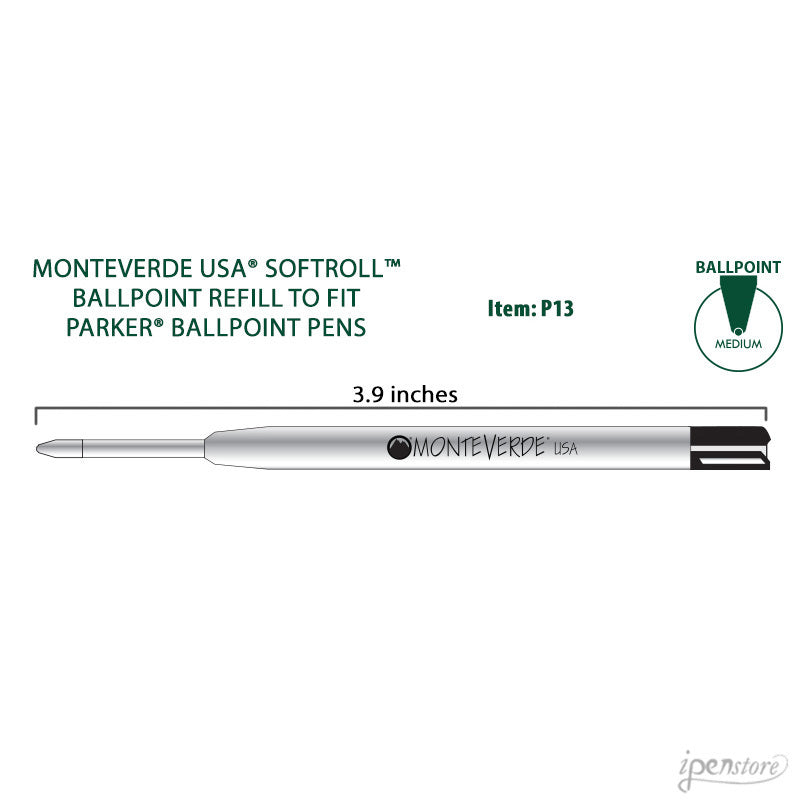 Monteverde P13 Parker-Style Ballpoint Refill, Green, Medium