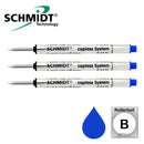Pk/3 Schmidt P8120 Short Capless Rollerball Refills, Blue, Broad 1.0 mm