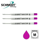 Pk/3 Schmidt P900 Parker-Style Ballpoint Refills, Magenta, Medium