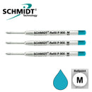Pk/3 Schmidt P900 Parker-Style Ballpoint Refills, Turquoise, Medium