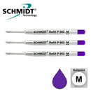 Pk/3 Schmidt P900 Parker-Style Ballpoint Refills, Purple, Medium