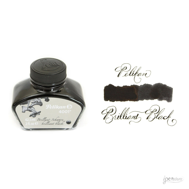 Pelikan 62.5 ml Bottle 4001 Fountain Pen Ink, Brilliant Black