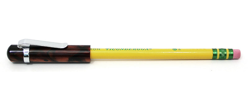 Rosetta Pencil Cap with Clip, Tortoiseshell