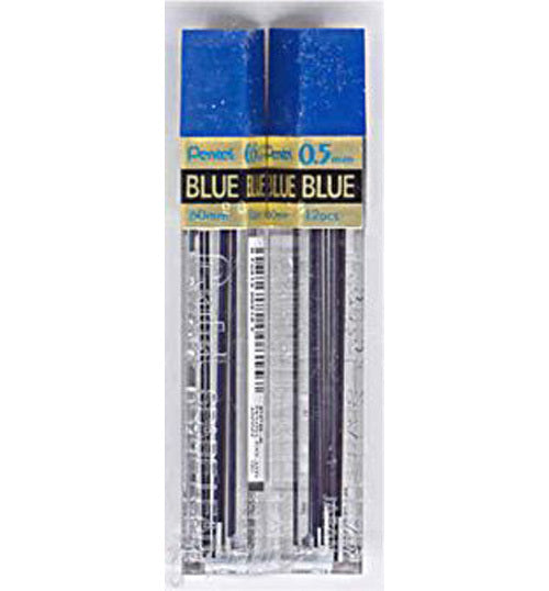 2 Tubes PENTEL Super Hi-Polymer Lead 0.5 mm BLUE