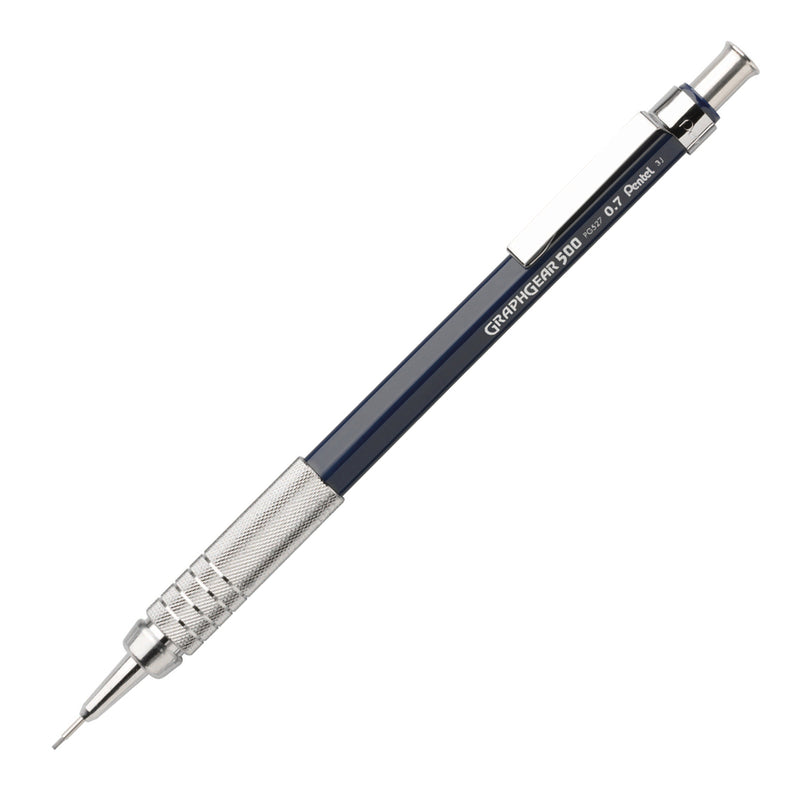 Pentel GraphGear 500 Mechanical Pencil with Lead & Eraser, Blue 0.7 mm