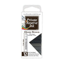 Pk/12 Private Reserve Fountain Pen Ink Cartridges, Ebony Brown - iPenStore