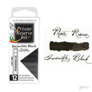 Pk/12 Private Reserve Fountain Pen Ink Cartridges, Invincible Black - iPenStore