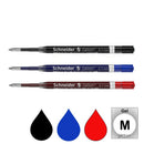 Pk/3 Schneider Gelion+ Gel Ballpoint Refills, Black-Blue-Red M (0.7mm) - iPenStore