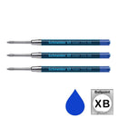 Pk/3 Schneider Slider 755 ViscoGlide Parker-style Ballpoint Refills, Blue XB - iPenStore