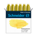 Pk/6 Schneider Pastel Fountain Pen Ink Cartridges, Lemon Cake - iPenStore