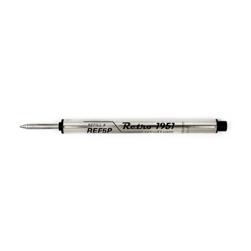 Retro 51 REF5P Capless Rollerball Refill for Tornado Pens, Black